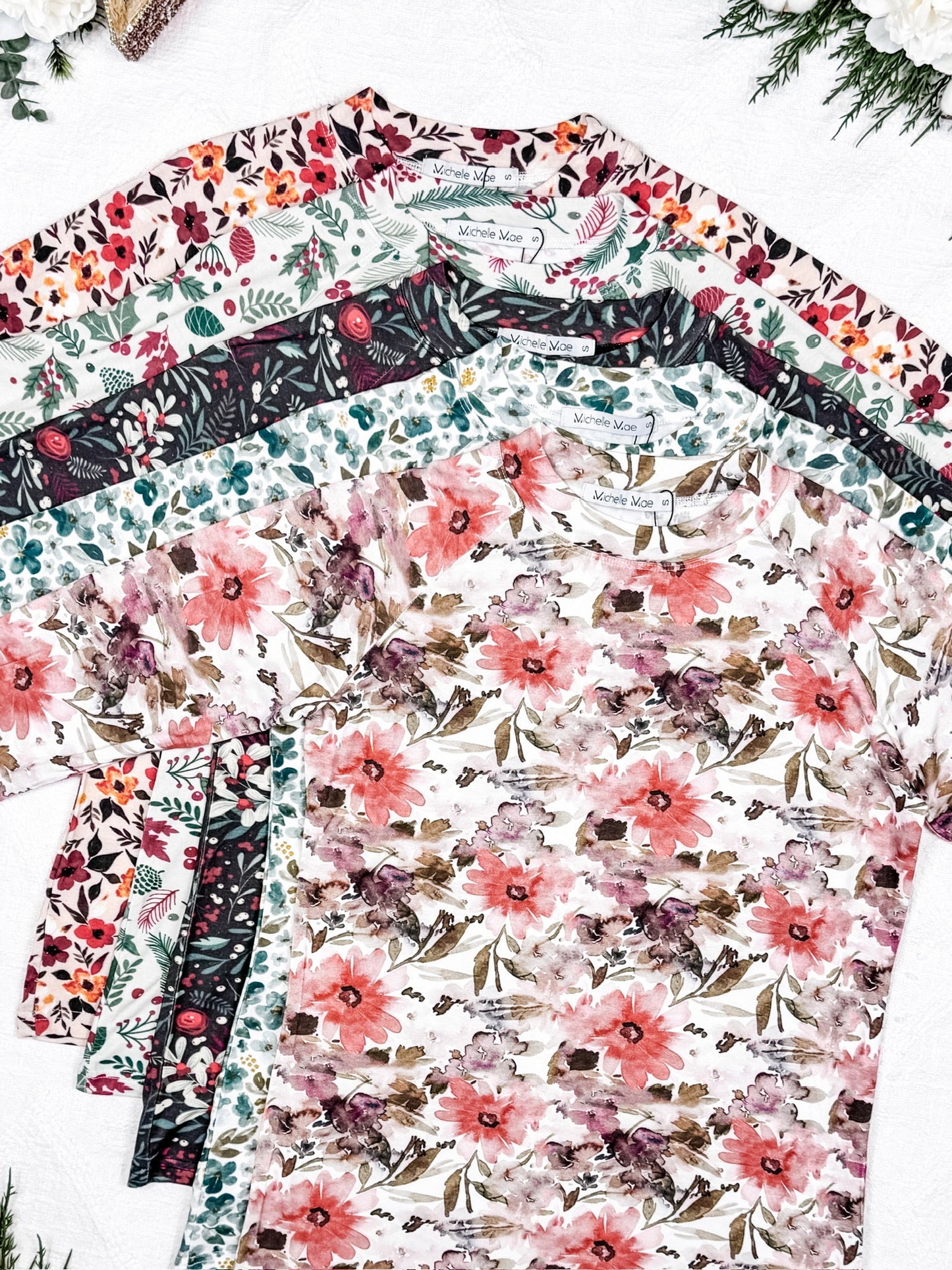 Michelle Mae Blair Long Sleeve Top - Red Floral