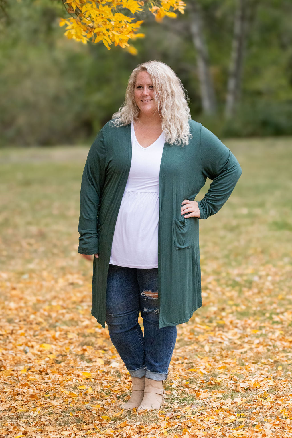 Michelle Mae Classic Cardigan - Evergreen