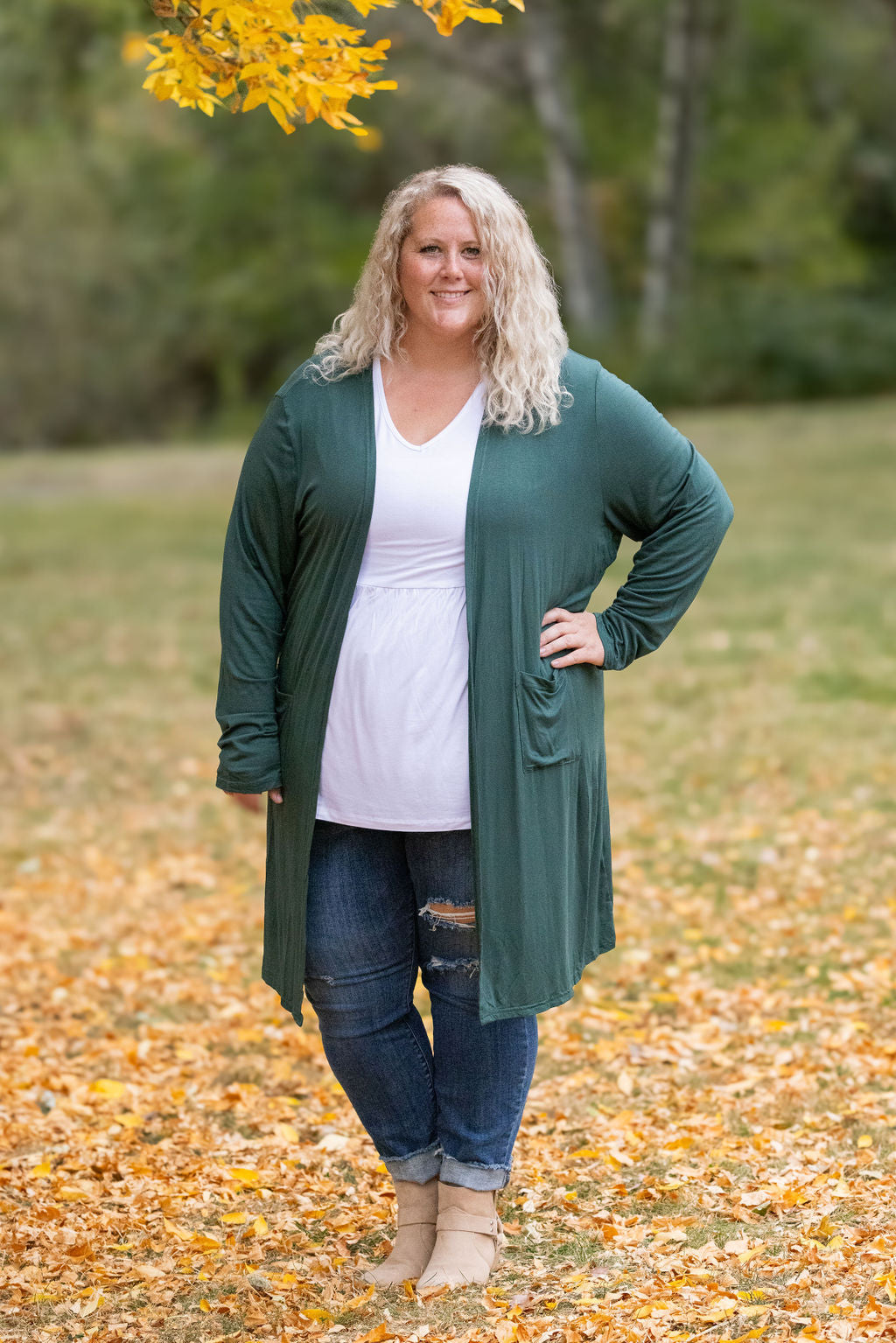 Michelle Mae Classic Cardigan - Evergreen