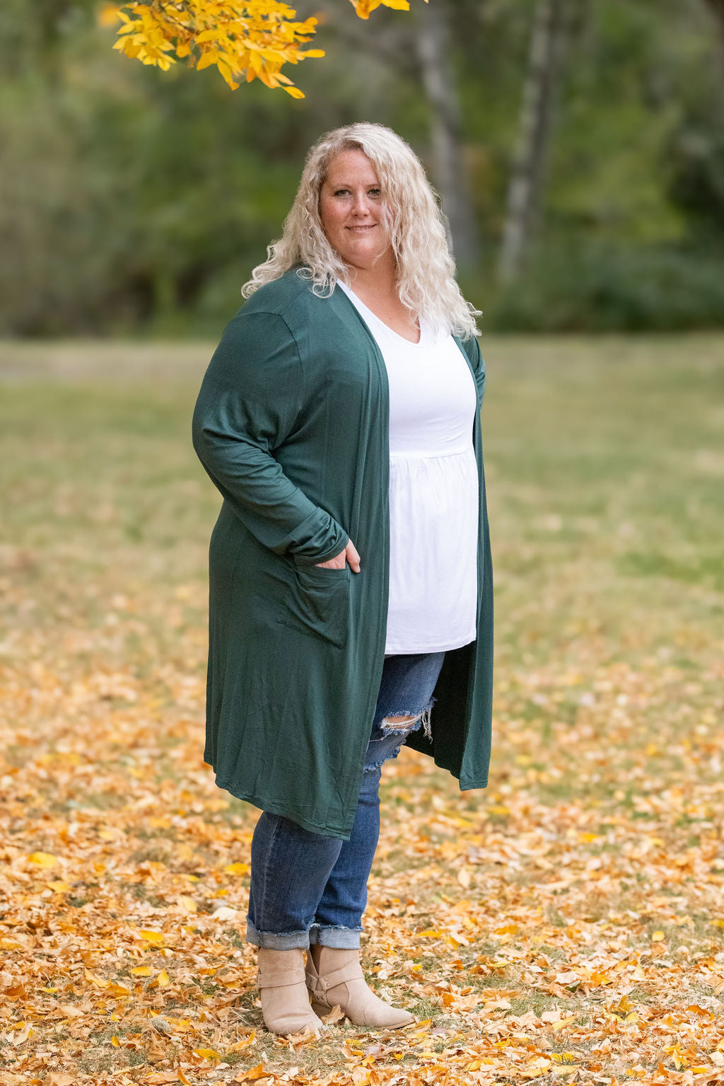 Michelle Mae Classic Cardigan - Evergreen