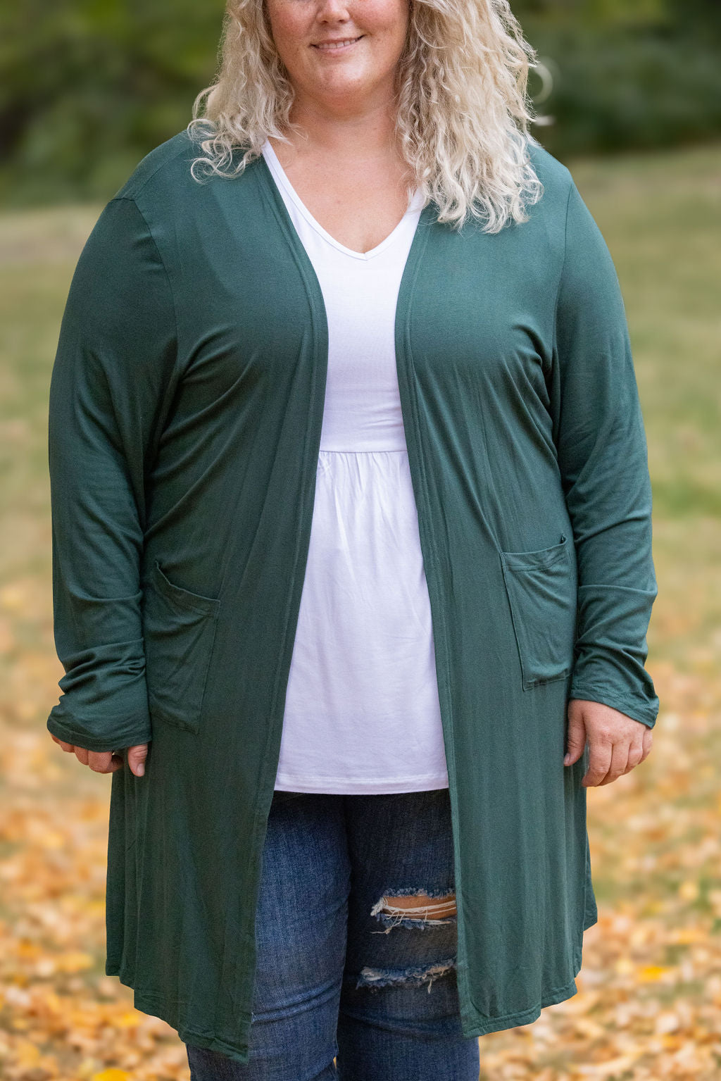 Michelle Mae Classic Cardigan - Evergreen