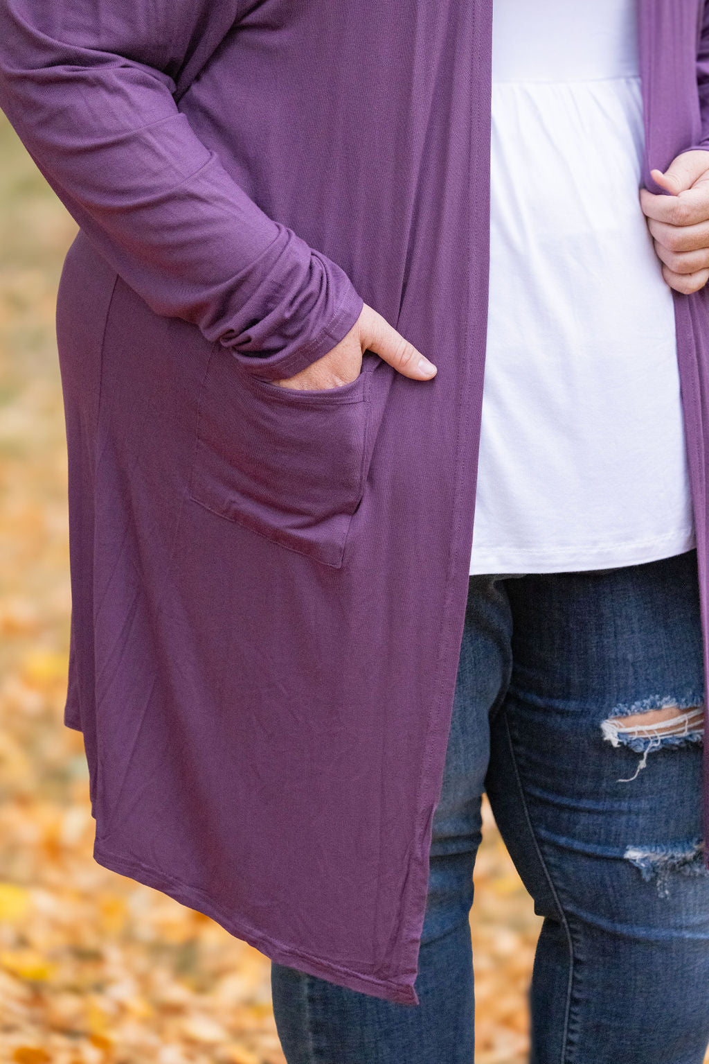 Michelle Mae Classic Cardigan - Purple