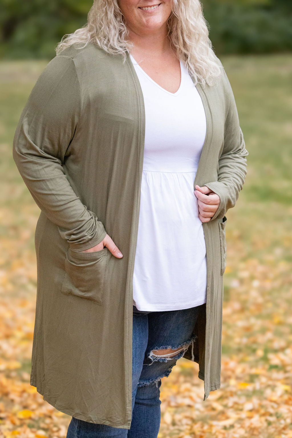 Michelle Mae Classic Cardigan - Olive