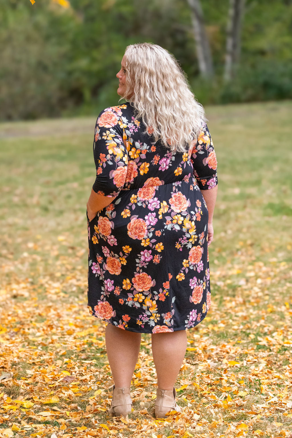 Michelle Mae Taylor Dress - Black Floral Mix