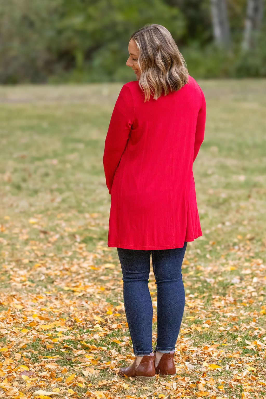 Michelle Mae Classic Cardigan - Red