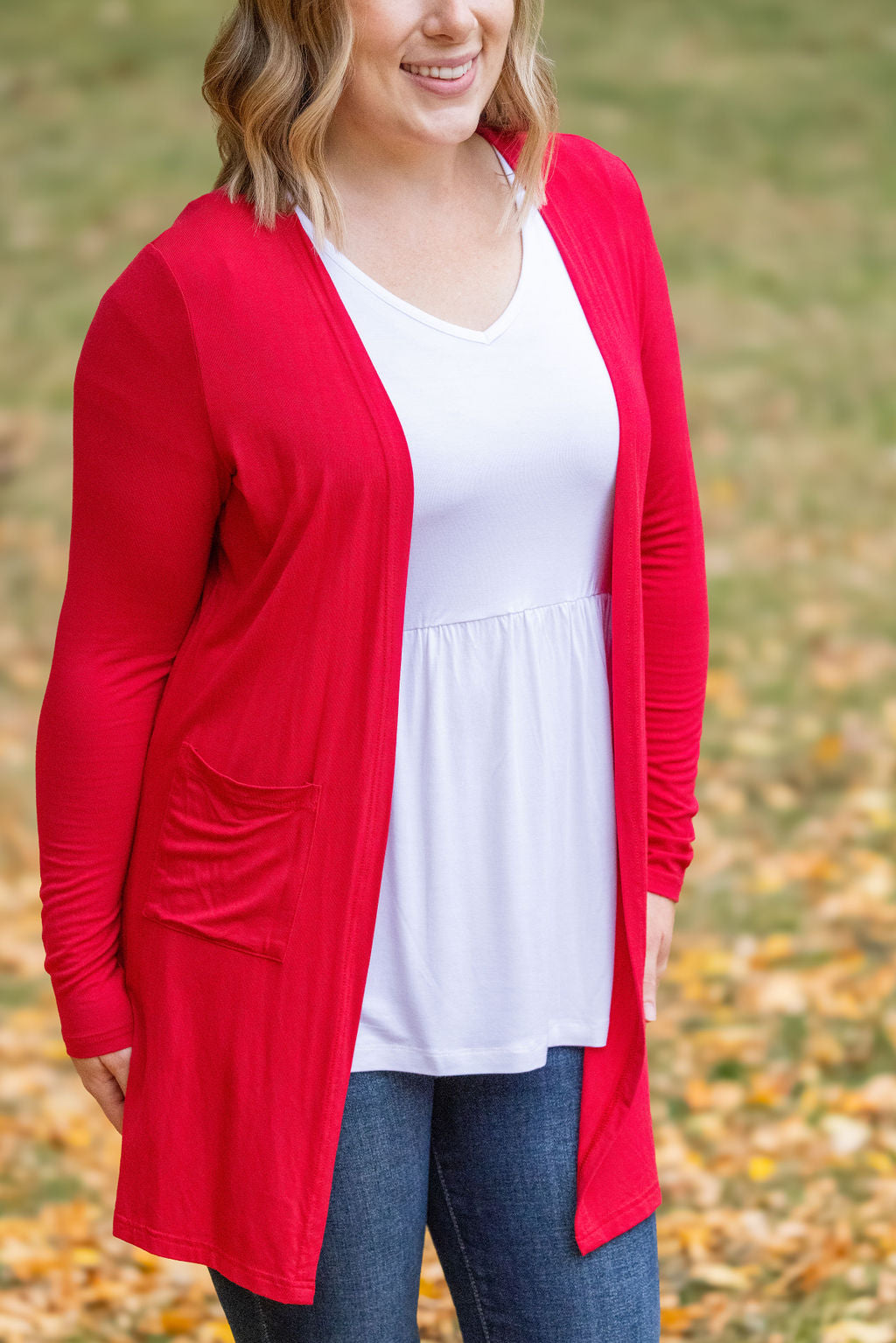 Michelle Mae Classic Cardigan - Red