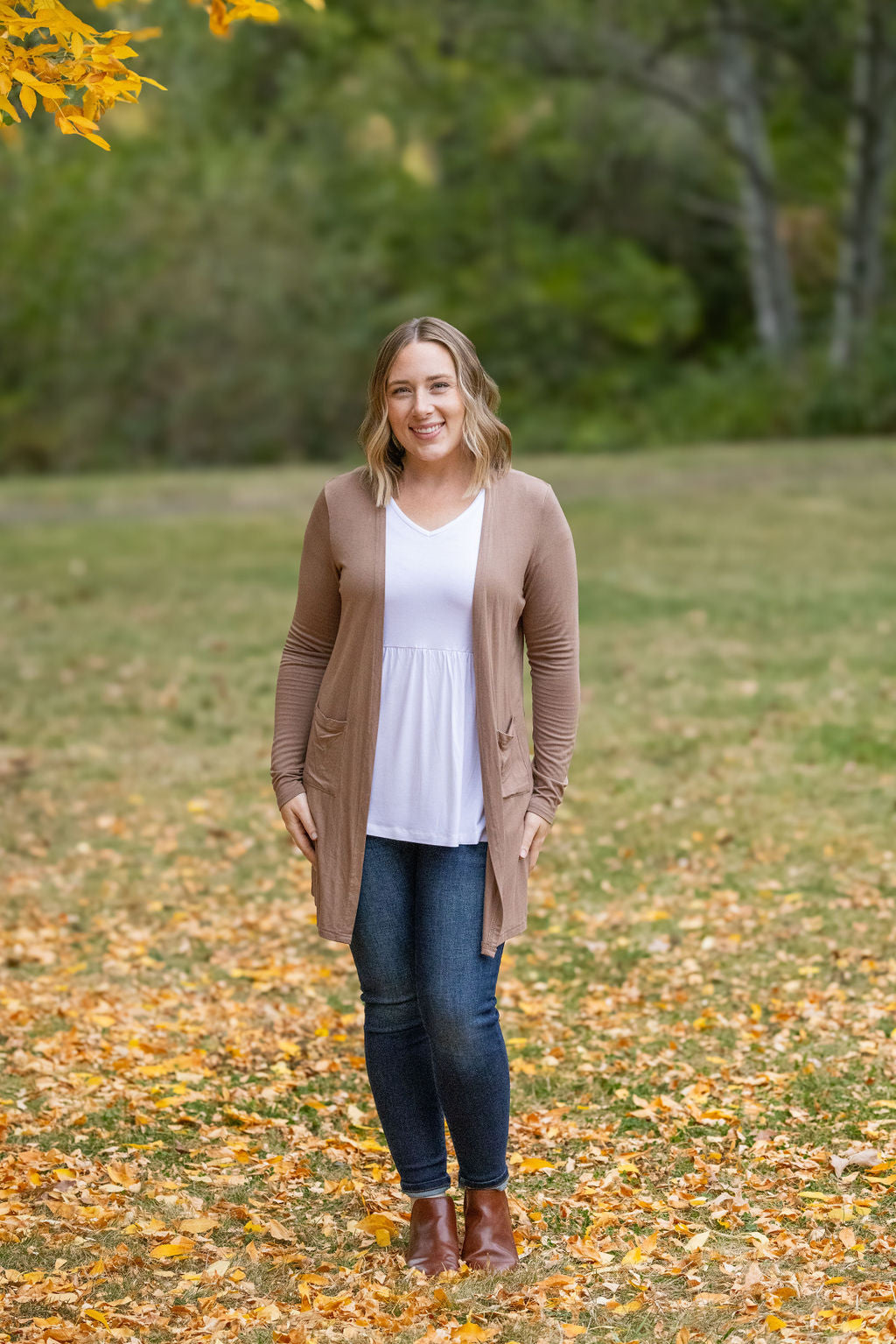 Michelle Mae Classic Cardigan - Mocha