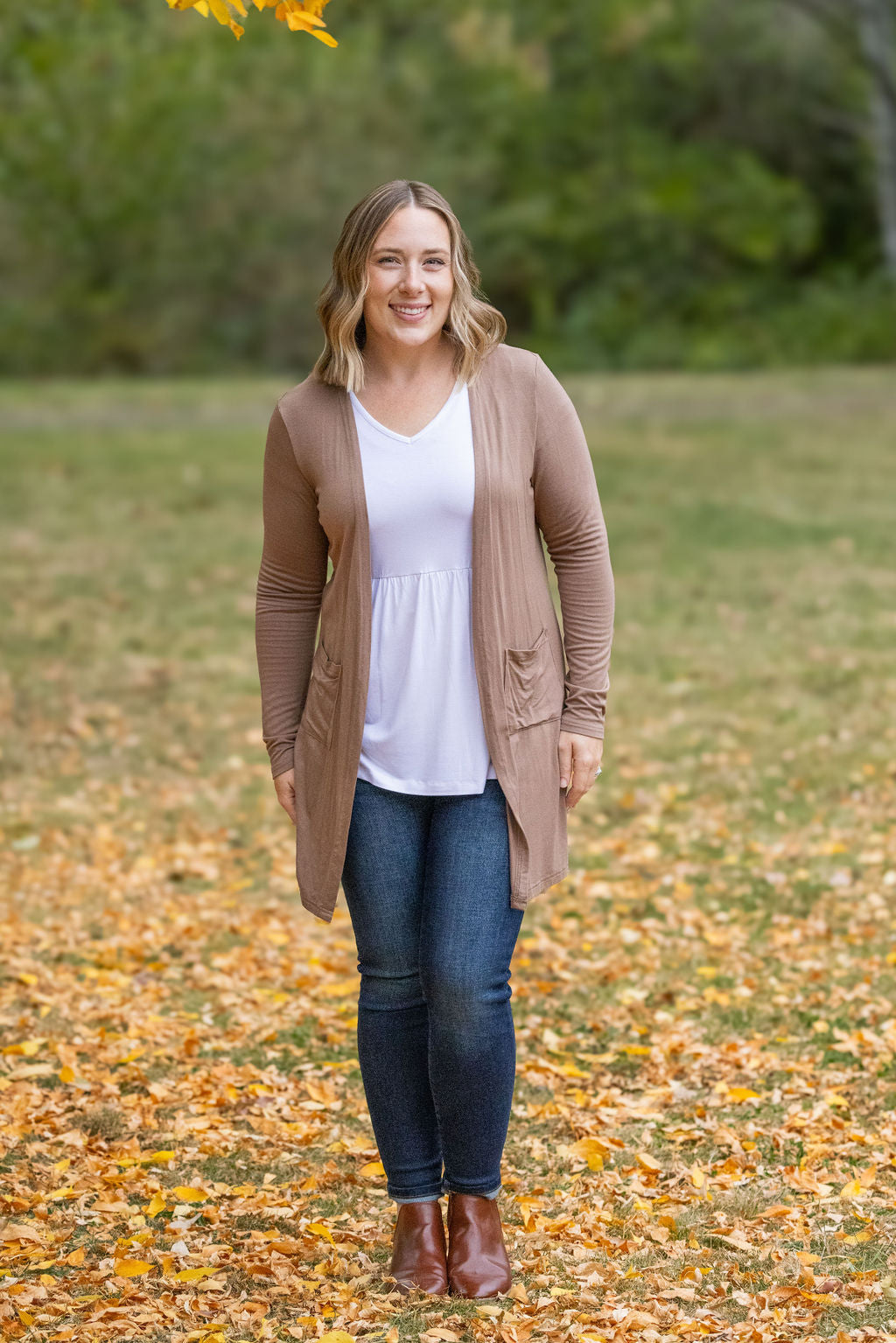 Michelle Mae Classic Cardigan - Mocha