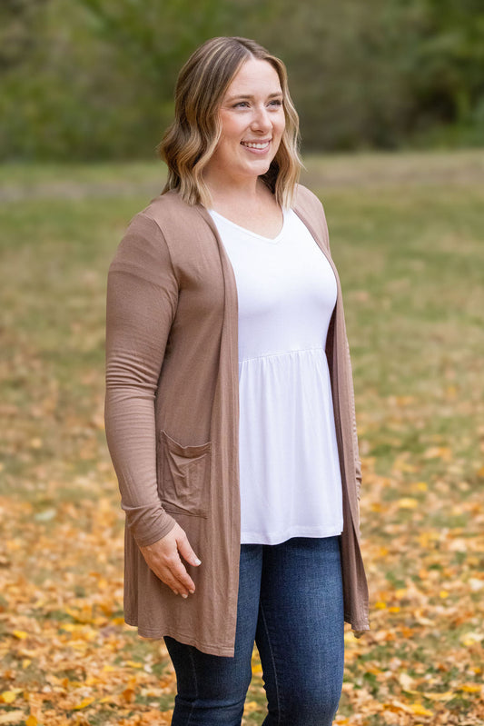 Michelle Mae Classic Cardigan - Mocha