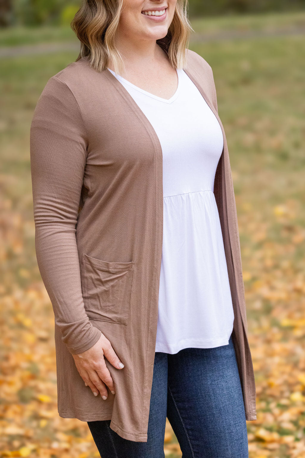 Michelle Mae Classic Cardigan - Mocha