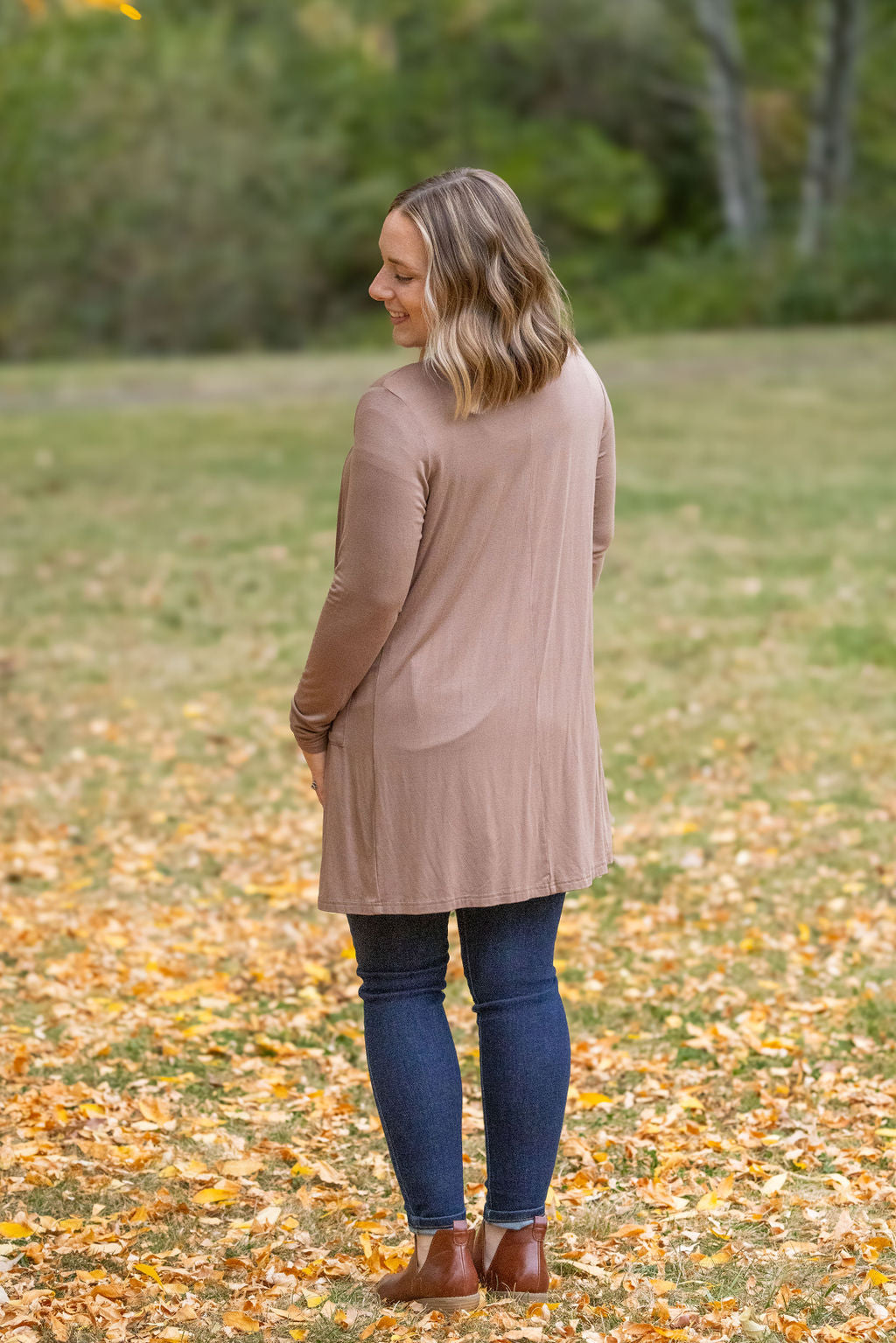 Michelle Mae Classic Cardigan - Mocha