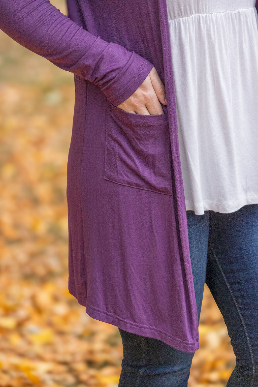 Michelle Mae Classic Cardigan - Purple