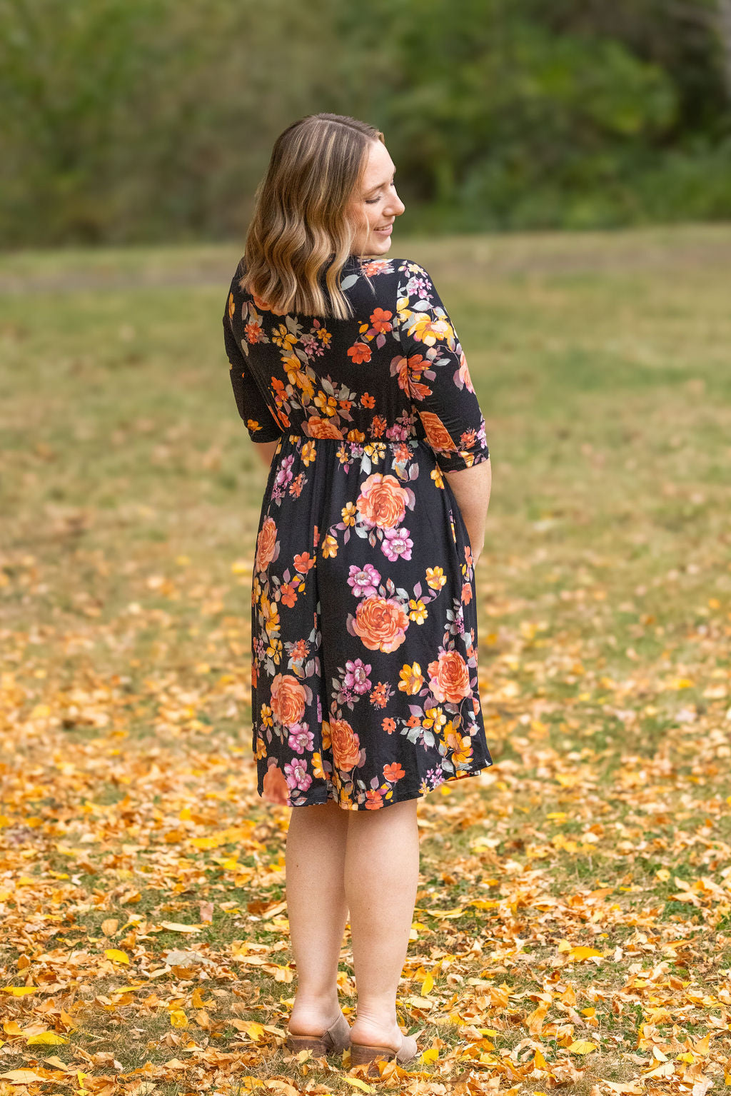 Michelle Mae Taylor Dress - Black Floral Mix