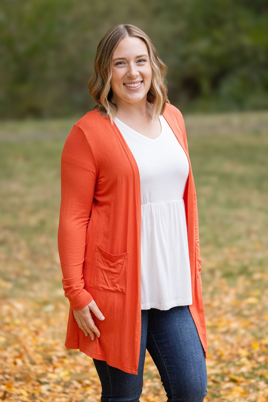 Michelle Mae Classic Cardigan - Pumpkin