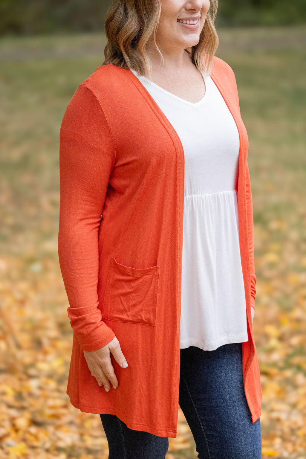 Michelle Mae Classic Cardigan - Pumpkin