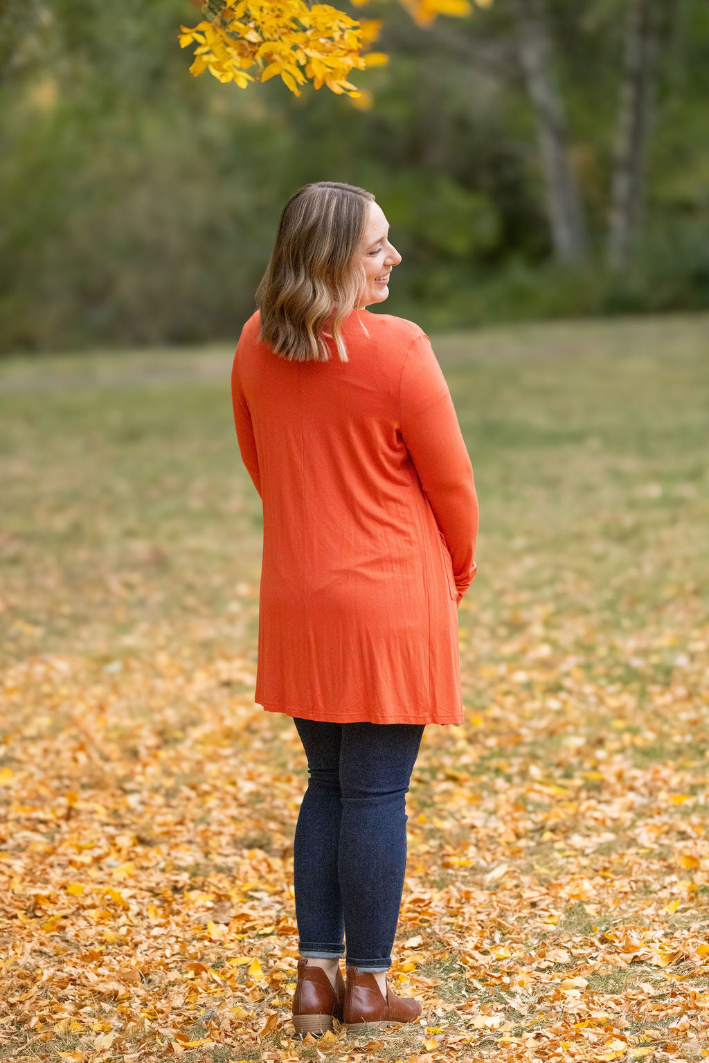 Michelle Mae Classic Cardigan - Pumpkin