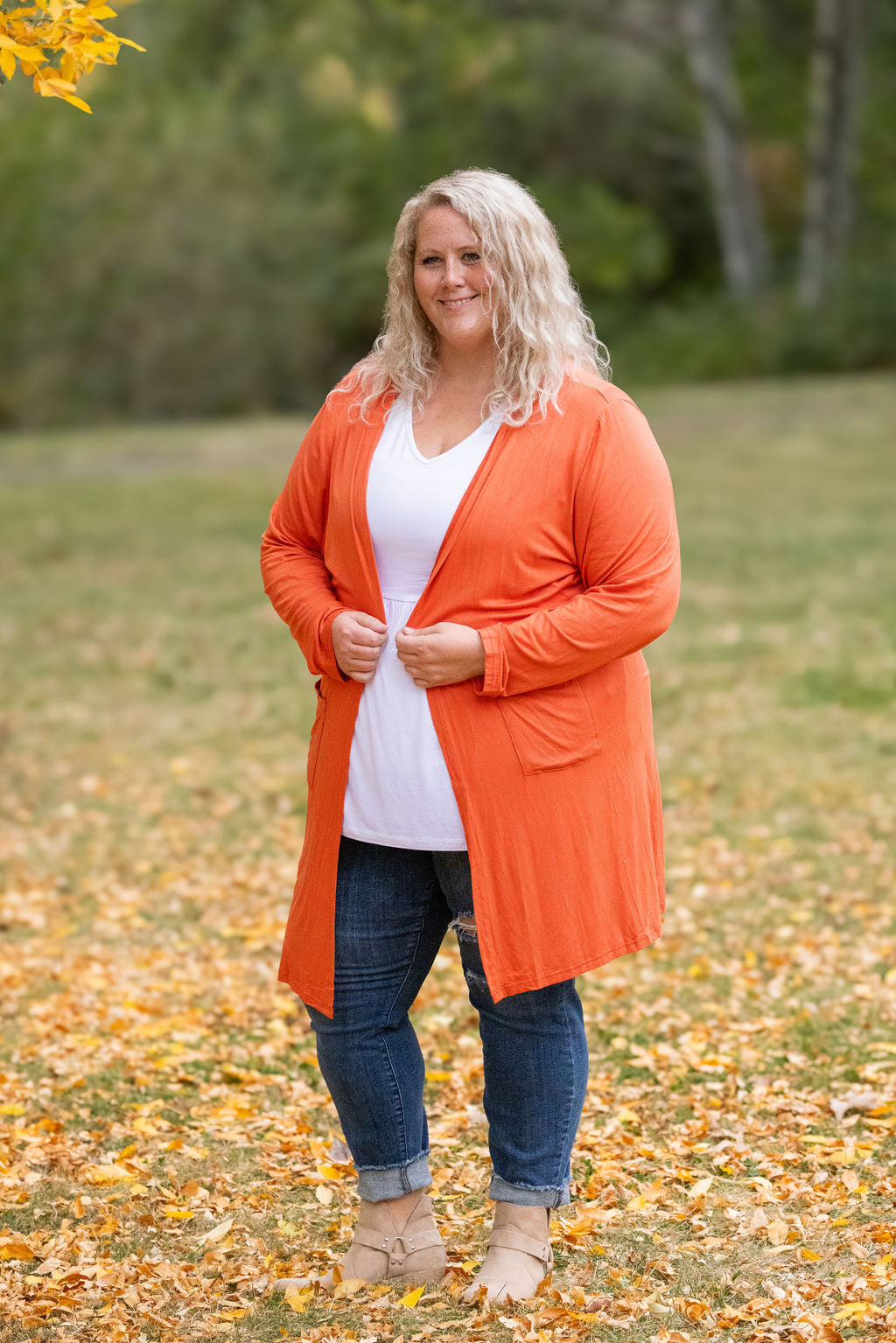 Michelle Mae Classic Cardigan - Pumpkin