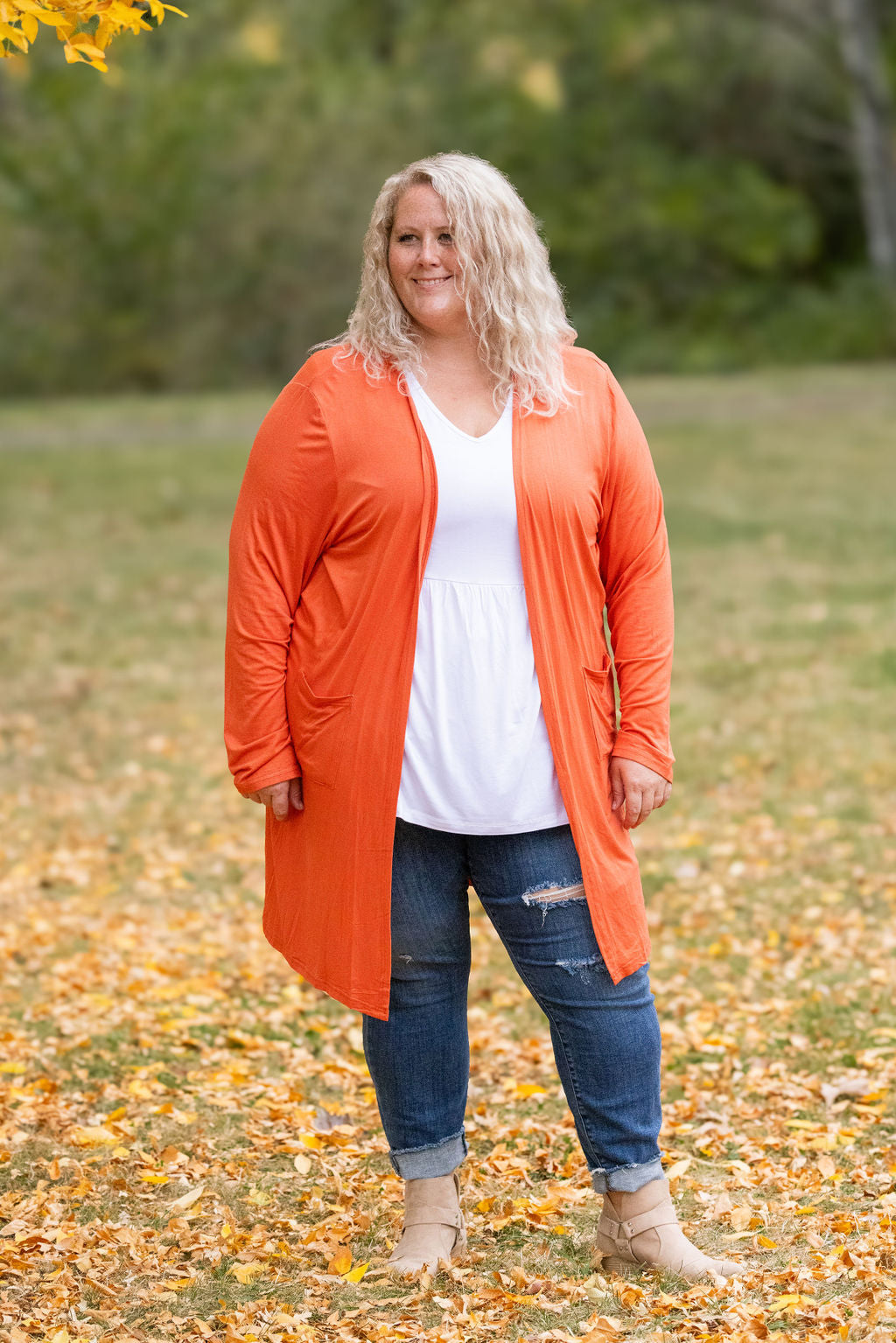 Michelle Mae Classic Cardigan - Pumpkin