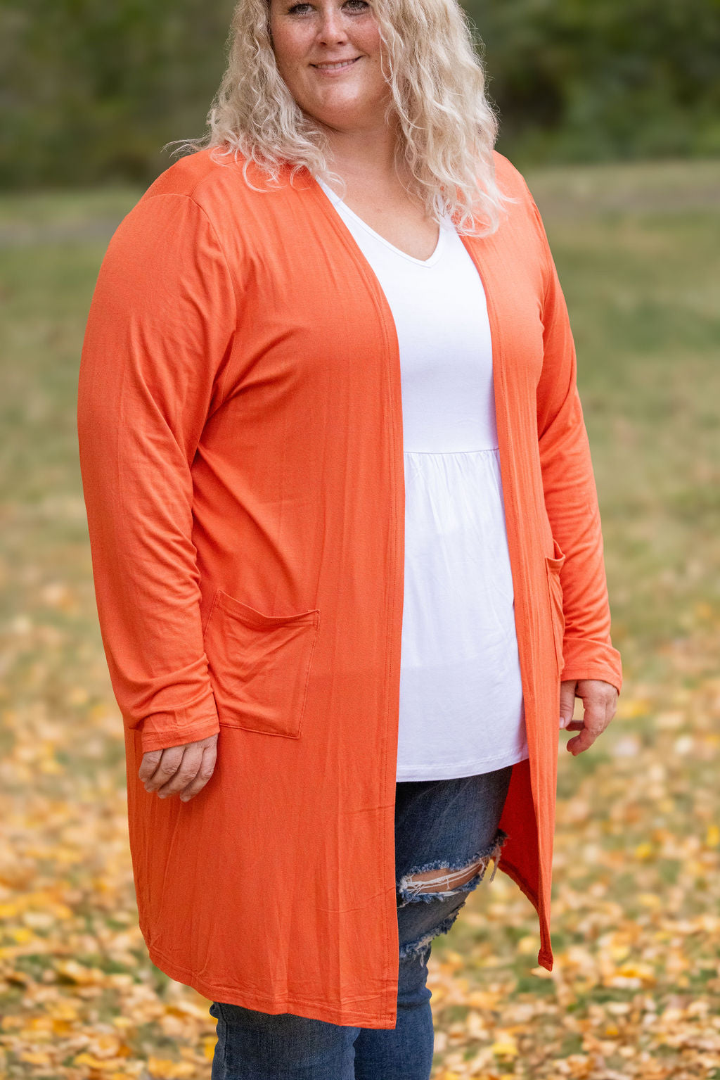 Michelle Mae Classic Cardigan - Pumpkin