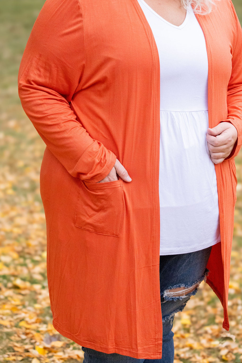 Michelle Mae Classic Cardigan - Pumpkin