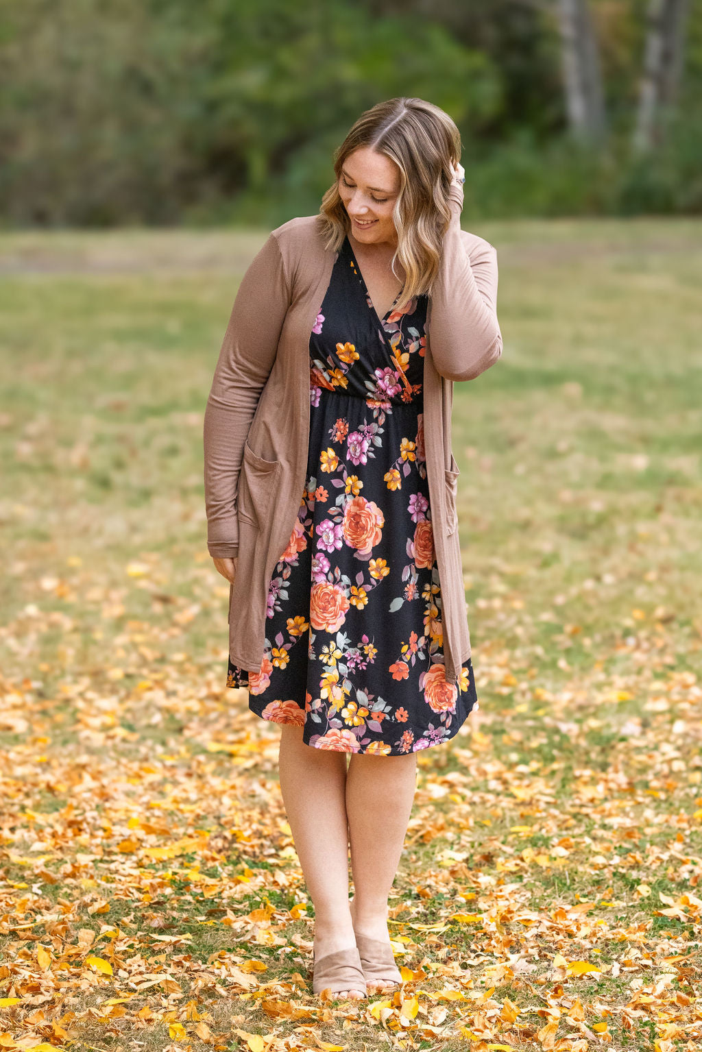 Michelle Mae Taylor Dress - Black Floral Mix