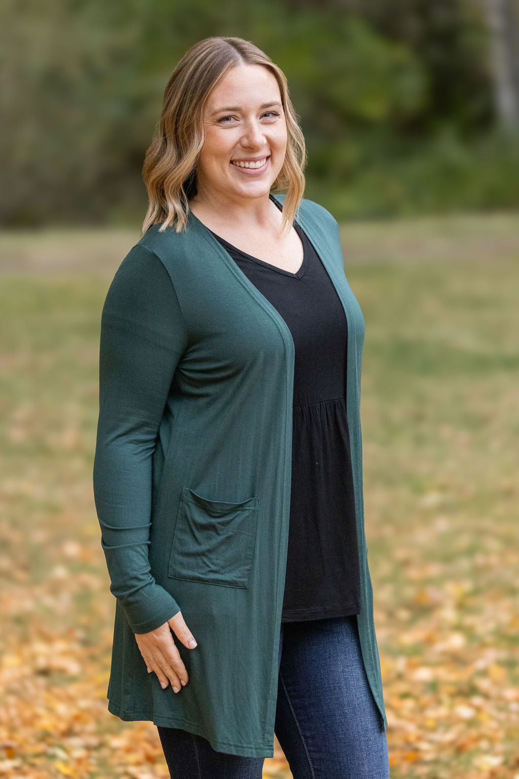 Michelle Mae Classic Cardigan - Evergreen