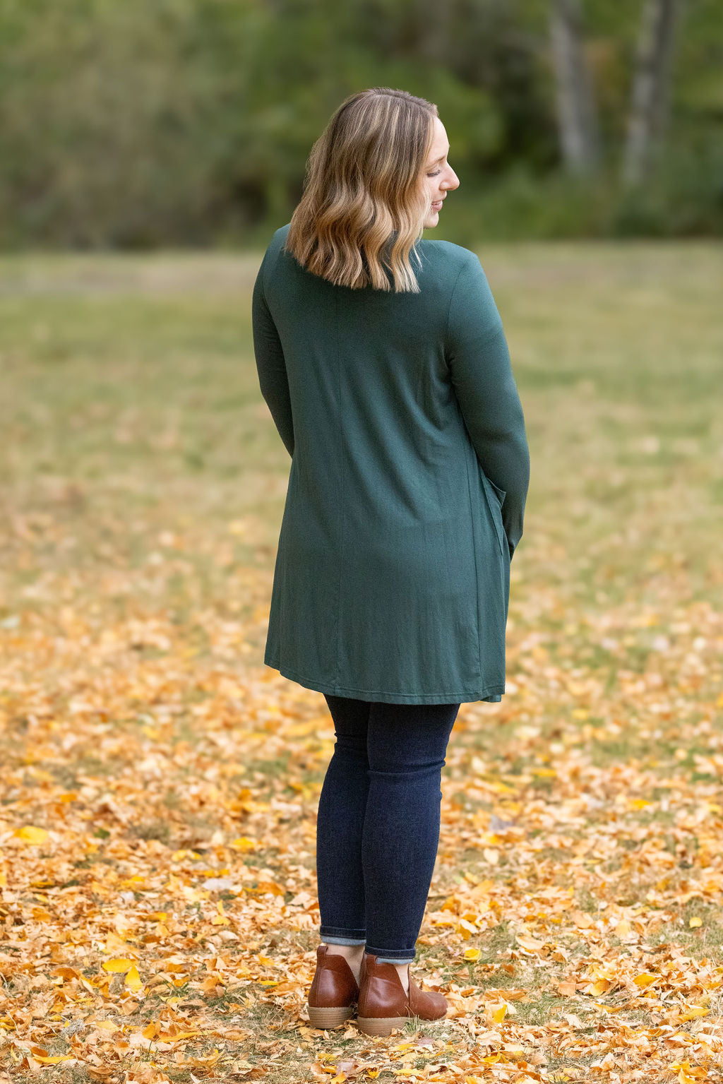 Michelle Mae Classic Cardigan - Evergreen