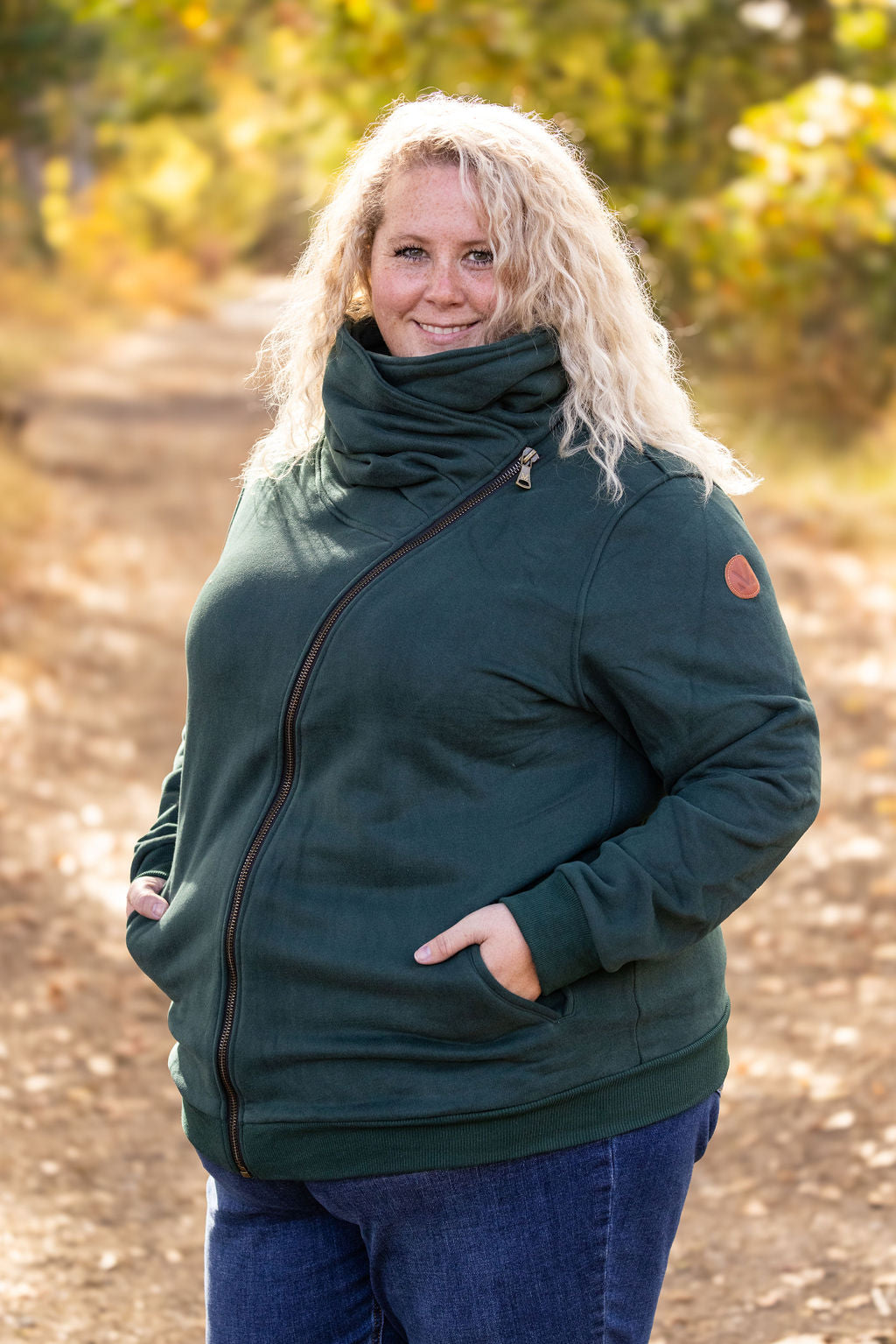 Michelle Mae Quinn ZipUp Cowl - Evergreen | Women's Hoodie