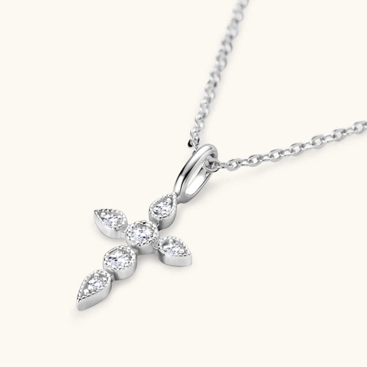 PREORDER- 925 Sterling Silver Moissanite Cross Pendant Necklace
