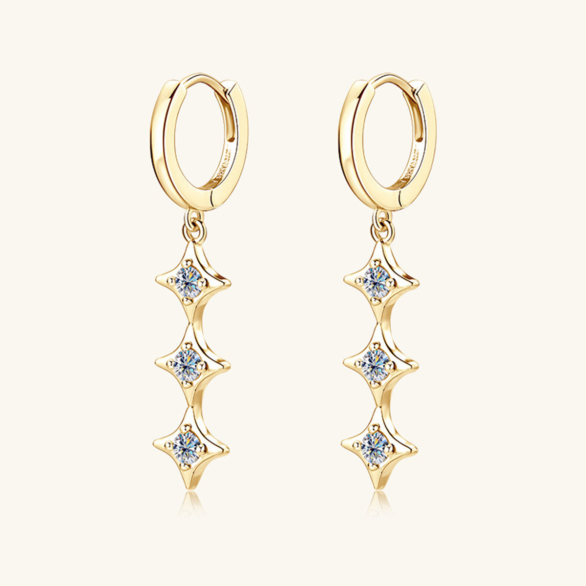 PREORDER- Moissanite 925 Sterling Silver Geometric Shape Earrings