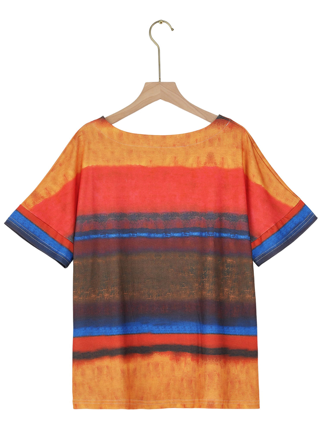 PREORDER- Full Size Color Block Round Neck Half Sleeve T-Shirt