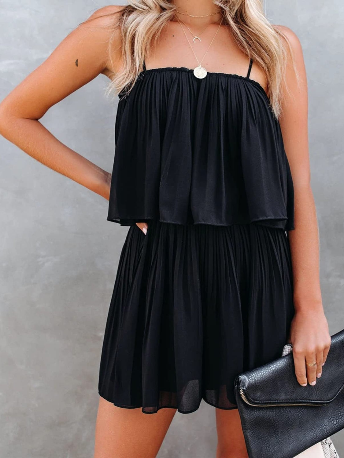 PREORDER- Ruched Spaghetti Strap Romper