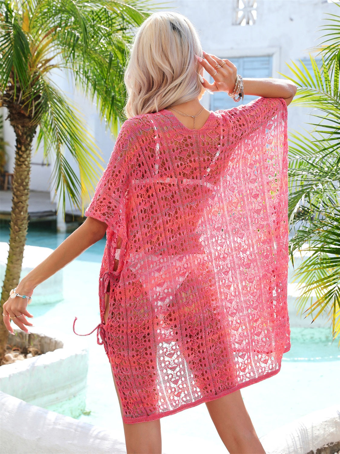 PREORDER- Slit Openwork V-Neck Cover Up