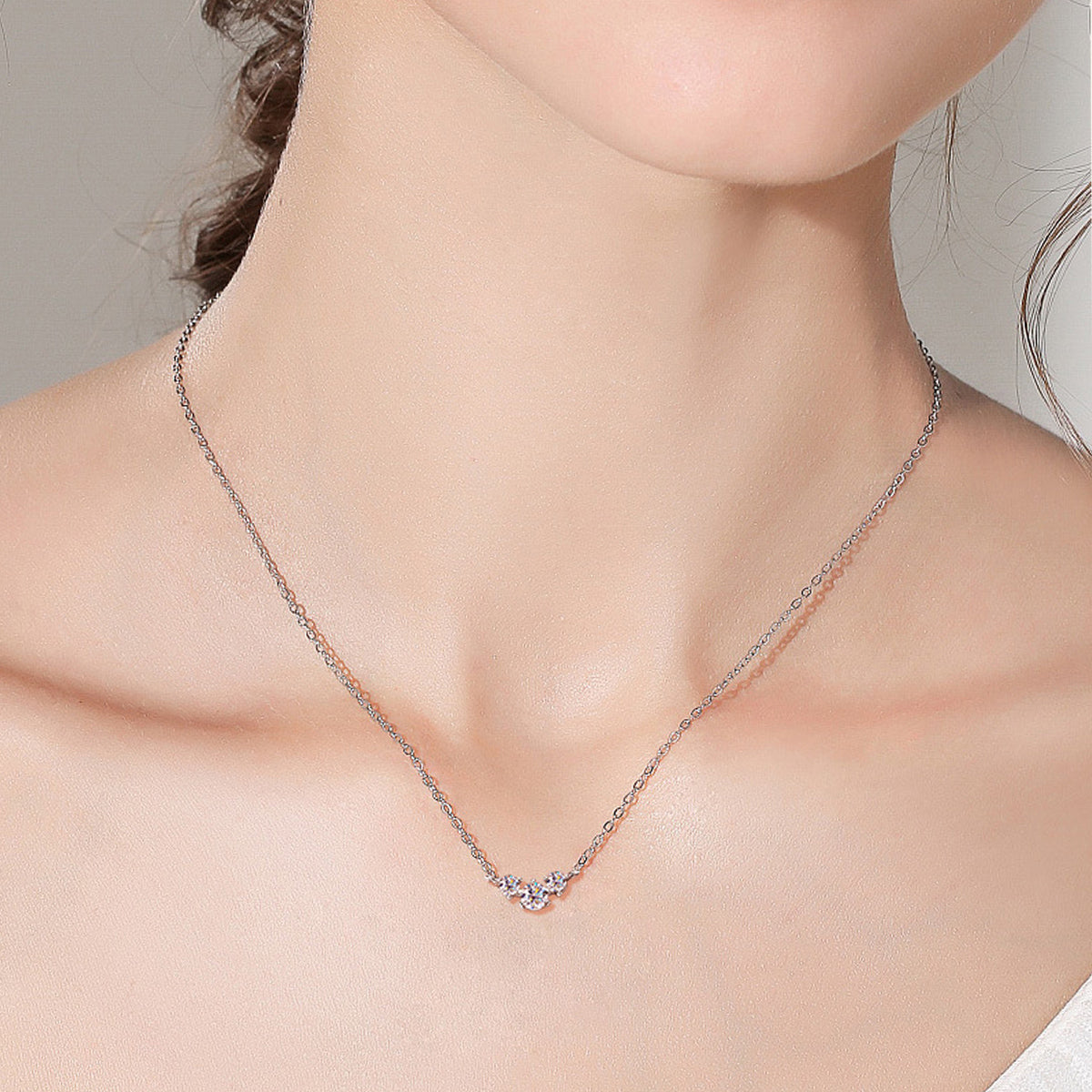 PREORDER- 925 Sterling Silver Inlaid Moissanite Necklace