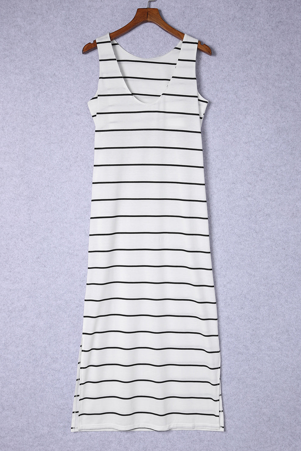 PREORDER- Striped Slit Sleeveless Maxi Dress