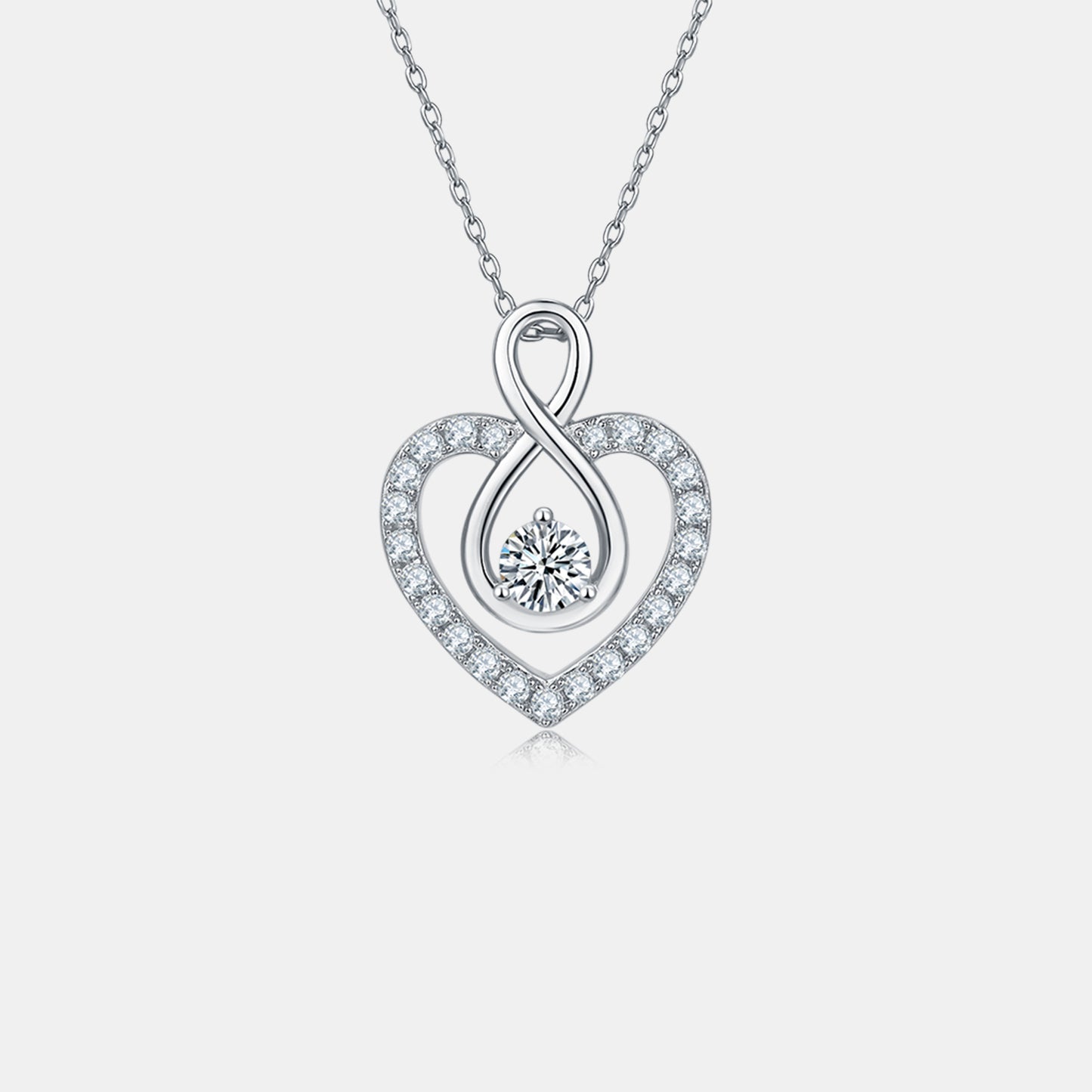 PREORDER- 1 Carat Moissanite 925 Sterling Silver Heart Shape Necklace