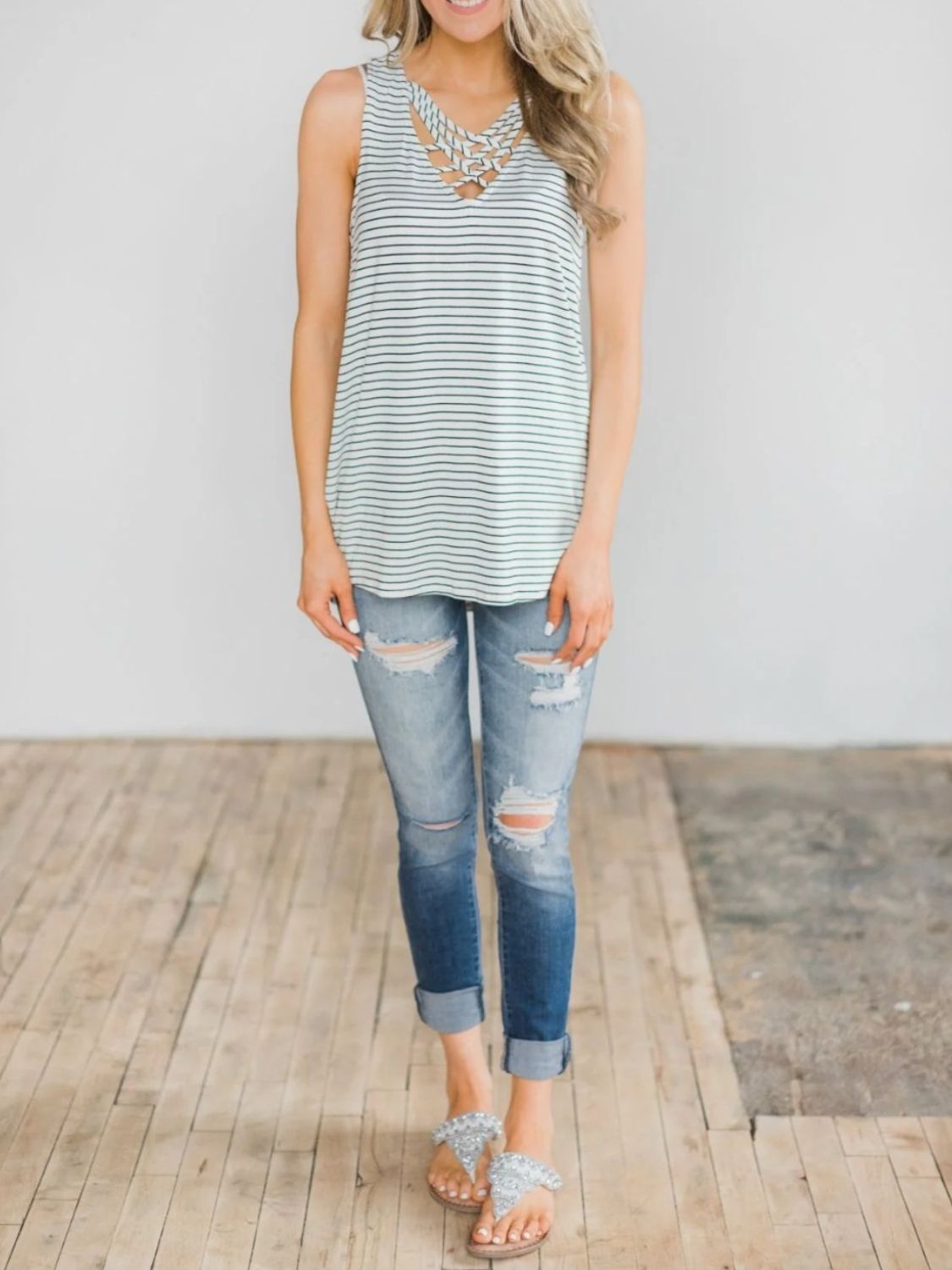 PREORDER- High-Low Striped Tank