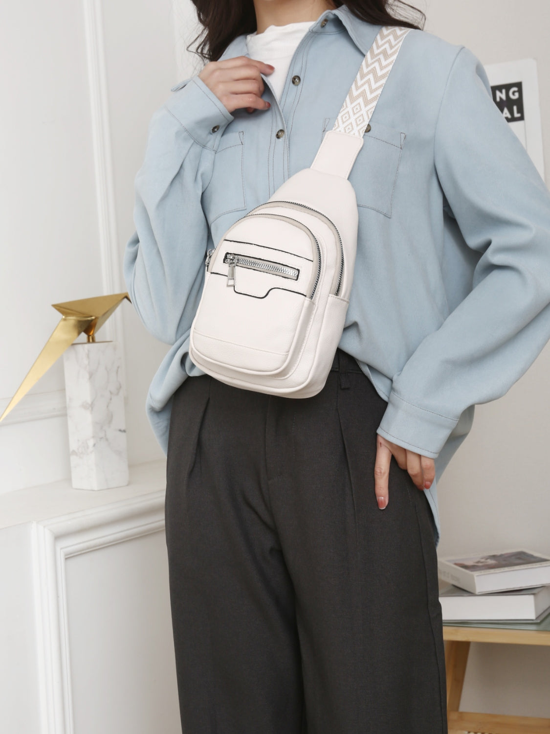 PREORDER- PU Leather Adjustable Strap Sling Bag