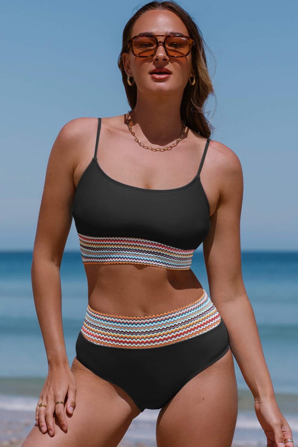 PREORDER- Scoop Neck Spaghetti Strap Two-Piece Swim Set