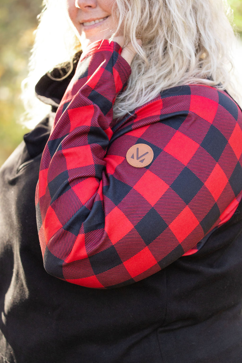 Michelle Mae Zoey ZipCowl - Black and Buffalo Plaid