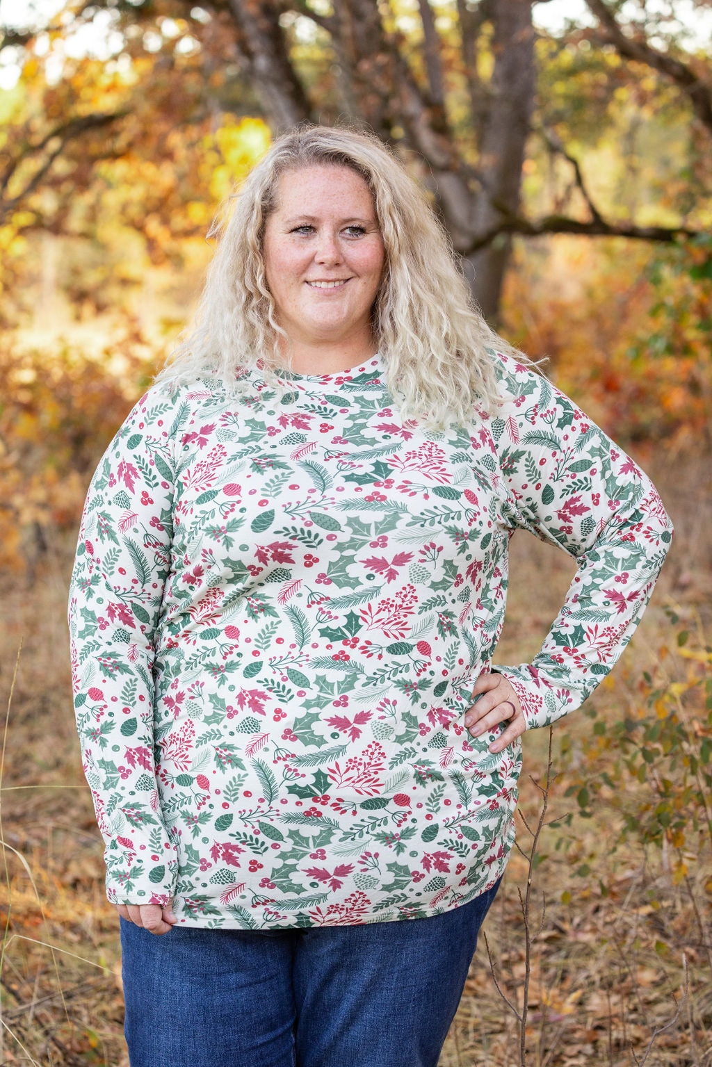 Michelle Mae Blair Long Sleeve Top - Holiday Berry