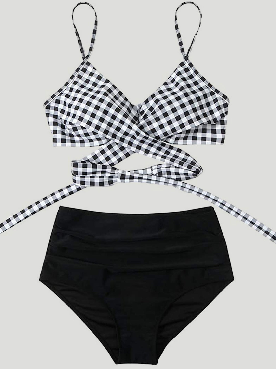 PREORDER- Tied Printed Spaghetti Strap Two-Piece Swim Set