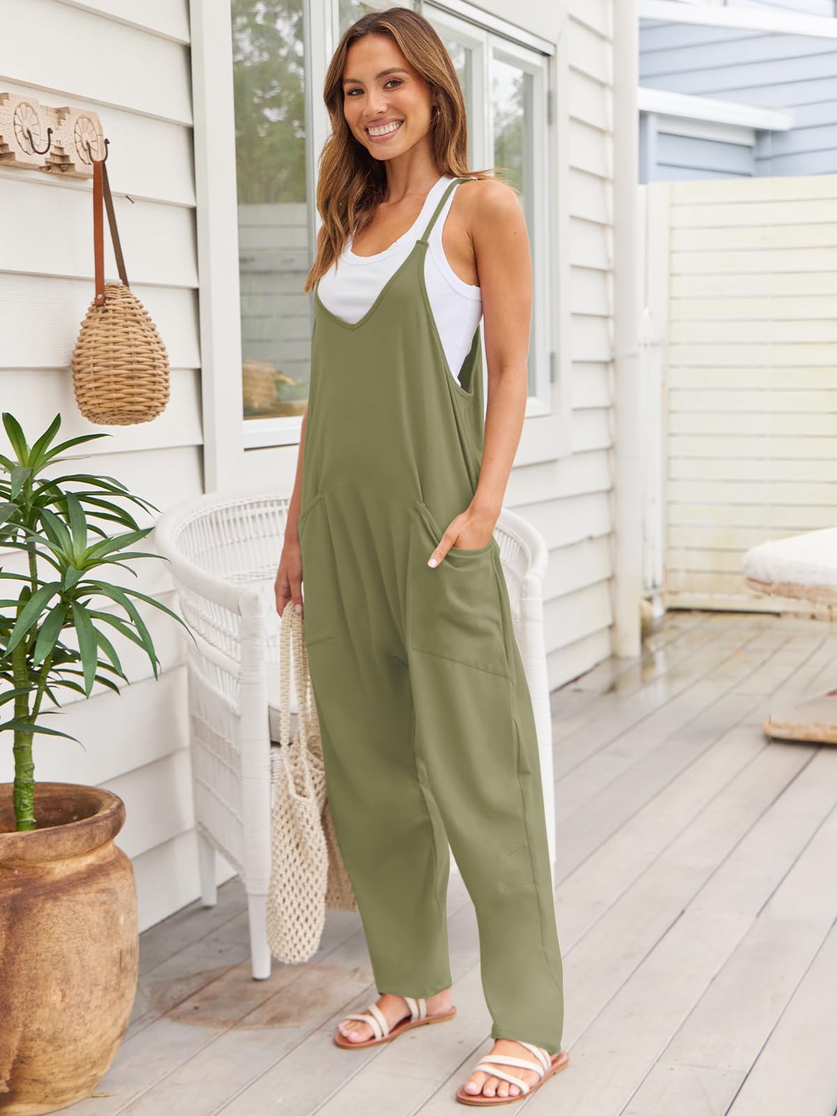 PREORDER- V-Neck Spaghetti Strap Jumpsuit