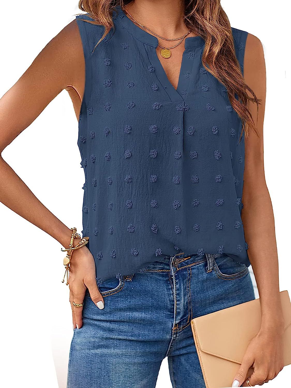 PREORDER- Swiss Dot Notched Tank