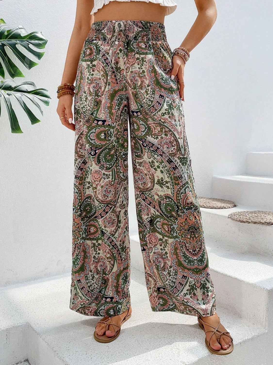 PREORDER- Printed Wide Leg Pants