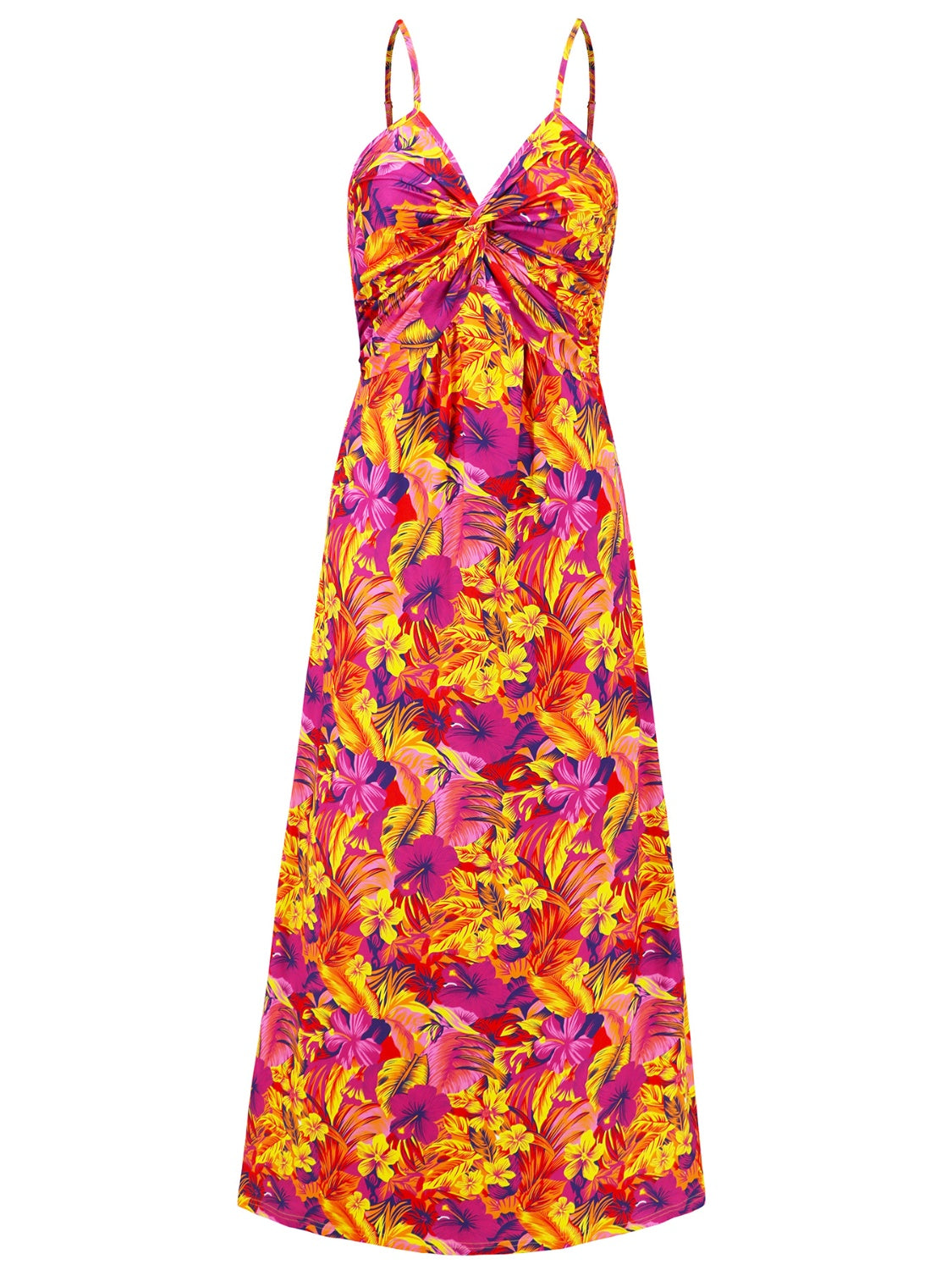 PREORDER- Twisted Printed V-Neck Cami Dress