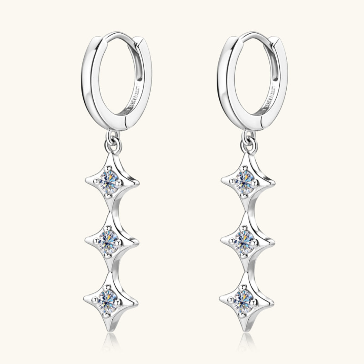 PREORDER- Moissanite 925 Sterling Silver Geometric Shape Earrings