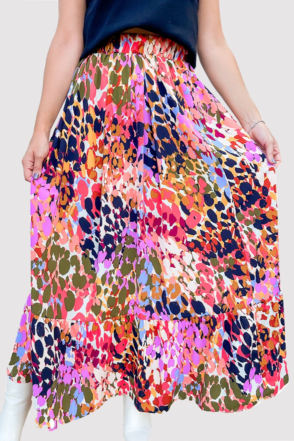 PREORDER- Printed Elastic Waist Skirt