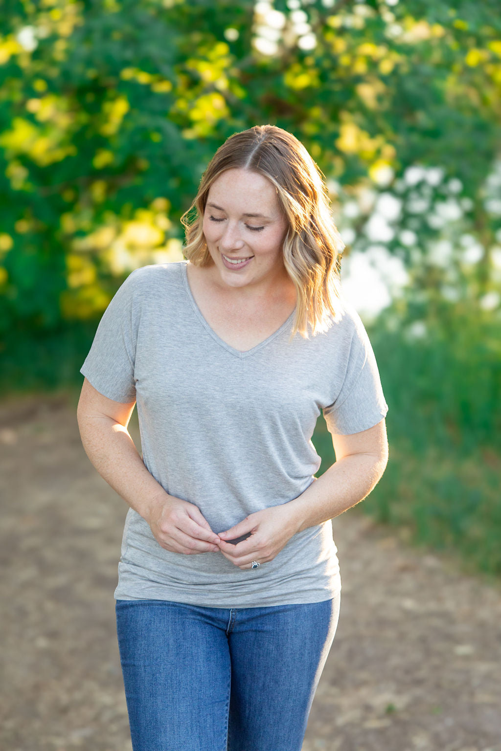 Michelle Mae Chloe Cozy Tee - Grey