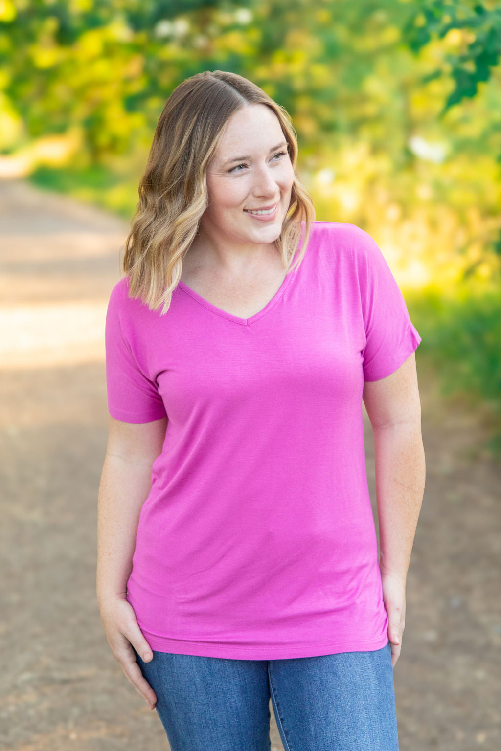 Michelle Mae Chloe Cozy Tee - Magenta